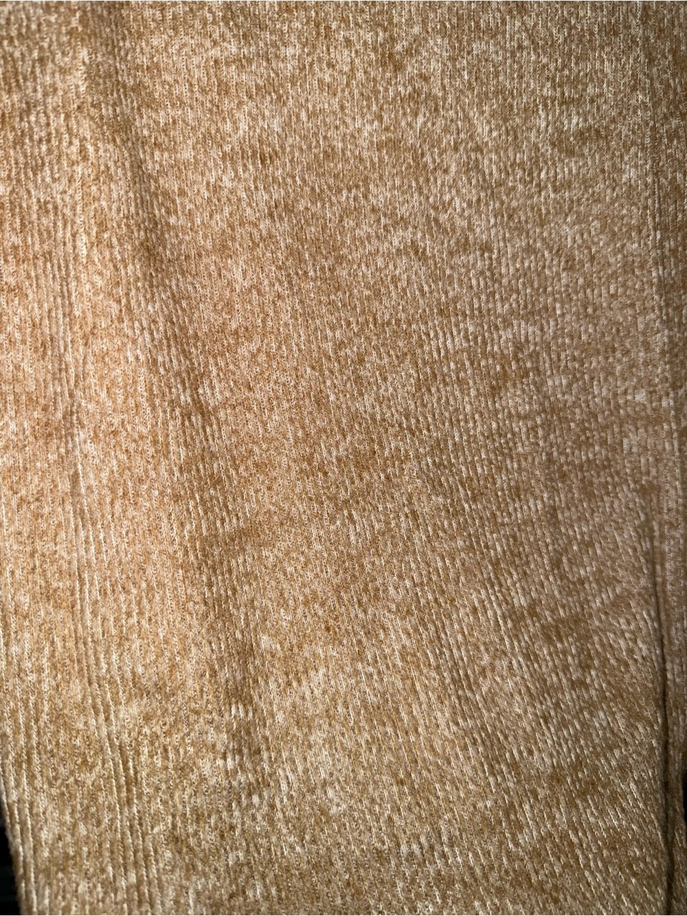 Ribbed Midi Pencil Skirt with Side Slit - Tan - Picture 2 of 7